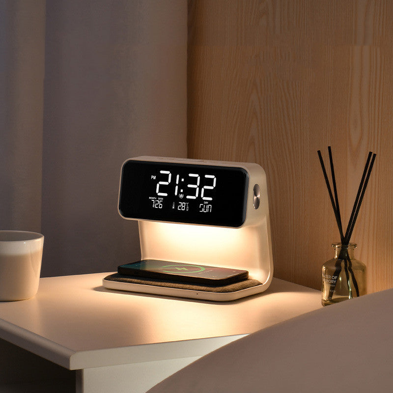 SALE - Creative 3 In 1 Bedside Lamp Wireless Charging LCD Screen Alarm Clock  Wireless Phone Charger