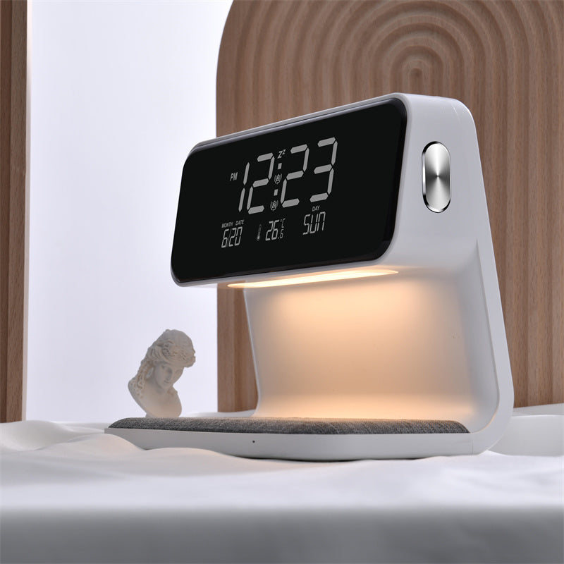 SALE - Creative 3 In 1 Bedside Lamp Wireless Charging LCD Screen Alarm Clock  Wireless Phone Charger