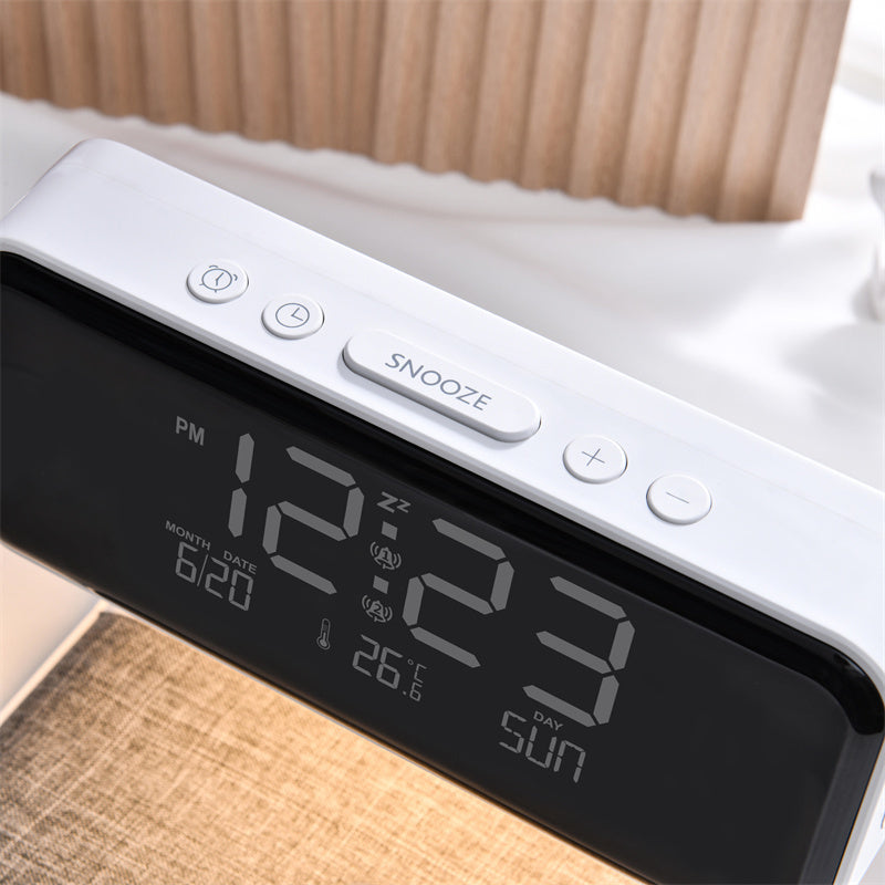 SALE - Creative 3 In 1 Bedside Lamp Wireless Charging LCD Screen Alarm Clock  Wireless Phone Charger