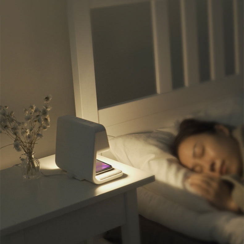 SALE - Creative 3 In 1 Bedside Lamp Wireless Charging LCD Screen Alarm Clock  Wireless Phone Charger