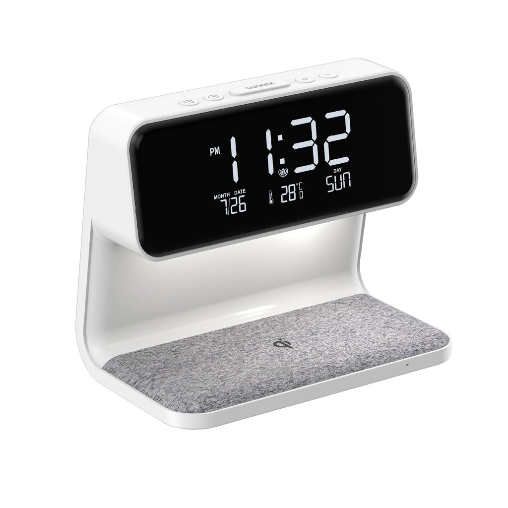 SALE - Creative 3 In 1 Bedside Lamp Wireless Charging LCD Screen Alarm Clock  Wireless Phone Charger