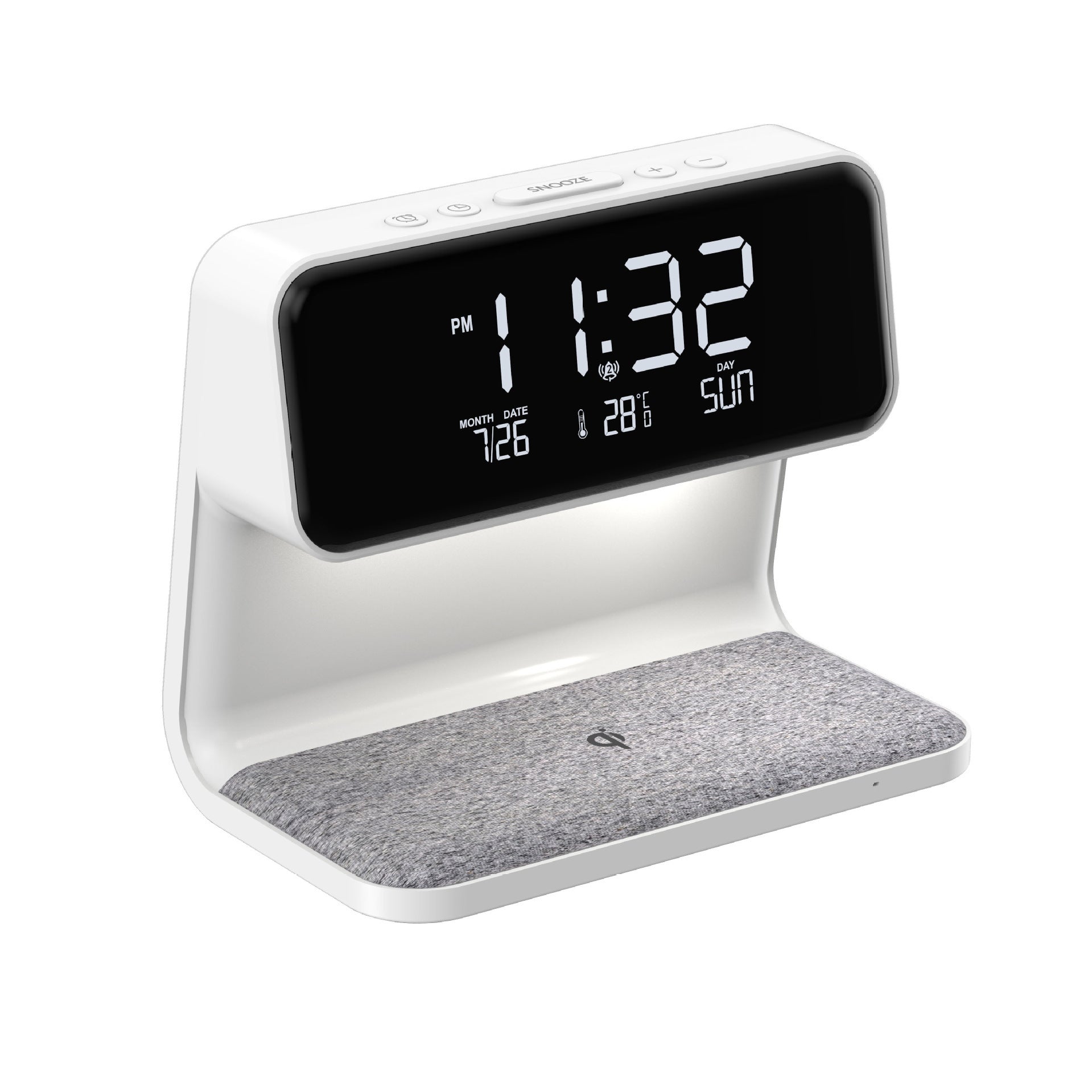 SALE - Creative 3 In 1 Bedside Lamp Wireless Charging LCD Screen Alarm Clock  Wireless Phone Charger